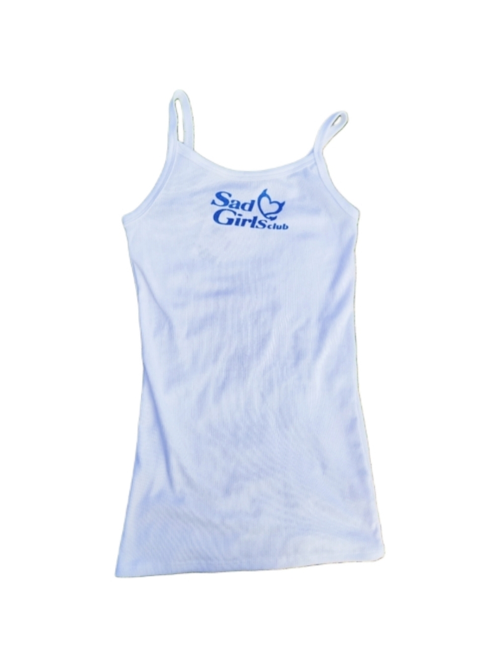 White Ribbed Graphic Tank Top ♡